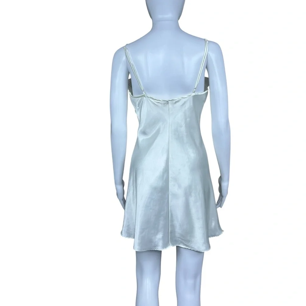 VTG Victorias Secret Satin Lace Chemise Slip Dress Size S Bias Cut Y2K Lingerie